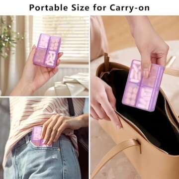 FYY Daily Pill Organizer - 7 Compartments Travel Case