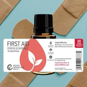 Rocky Mountain Oils - First Aid Essential Oil Blend- 15 ml - Natural Essential Oil - Aromatherapy Oils for Diffuser and Topical - Relaxing Essential Oils