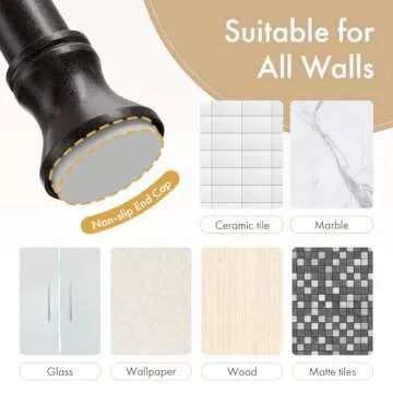 Amazer Spring Tension Shower Curtain Rod, 26-42 Inches Rust-Resistance Tension Curtain Rod Bathroom Rod, Adjustable Shower Curtain Rod No Drill, Bronze