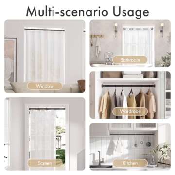 Amazer Spring Tension Shower Curtain Rod, 26-42 Inches Rust-Resistance Tension Curtain Rod Bathroom Rod, Adjustable Shower Curtain Rod No Drill, Bronze