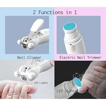Royal Angels Rechargeable Baby Nail Clippers 20 in 1, Safe Electric Nail Trimmer, Baby Nail Kit, Add...