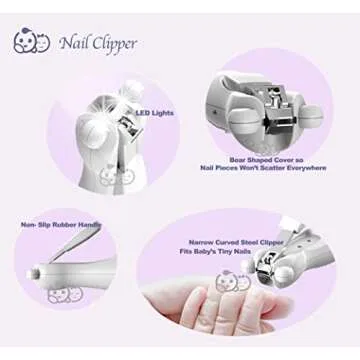 Royal Angels Rechargeable Baby Nail Clippers 20 in 1, Safe Electric Nail Trimmer, Baby Nail Kit, Additional Replacements, Newborn Toddler Toes and Fingernails, Trim and Polish (Rechargeable, Snow)