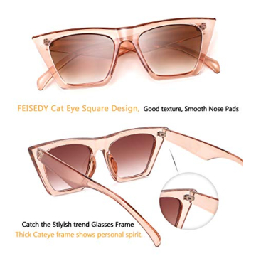 FEISEDY Vintage Cat Eye Sunglasses for Women Stylish UV400