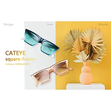 FEISEDY Vintage Cat Eye Sunglasses for Women Stylish UV400