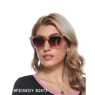 FEISEDY Vintage Cat Eye Sunglasses for Women Stylish UV400