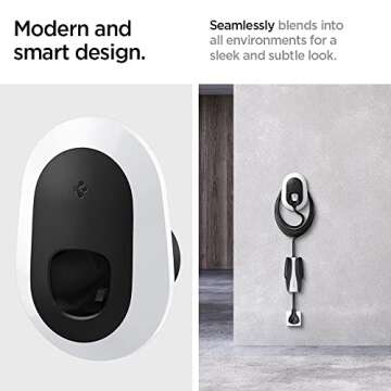 Spigen Bespoke All-in-One Cable Organizer Wall Mount Designed for All Tesla Mobile Charger Cable [Model 3/Y/X/S 2025/2024/2023/2022] - White