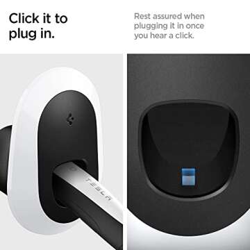 Spigen Bespoke All-in-One Cable Organizer Wall Mount Designed for All Tesla Mobile Charger Cable [Model 3/Y/X/S 2025/2024/2023/2022] - White