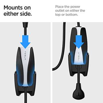 Spigen Bespoke All-in-One Cable Organizer Wall Mount Designed for All Tesla Mobile Charger Cable [Model 3/Y/X/S 2025/2024/2023/2022] - White