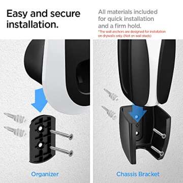 Spigen Bespoke All-in-One Cable Organizer Wall Mount Designed for All Tesla Mobile Charger Cable [Model 3/Y/X/S 2025/2024/2023/2022] - White