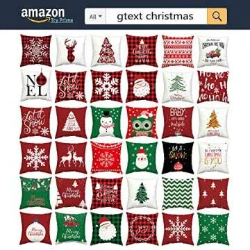 GTEXT 18x18 Christmas Plaid Pillow Covers for Home Decor