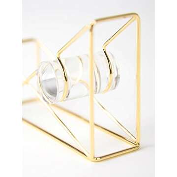 U Brands Desktop Tape Dispenser, Wire Metal, Gold - 898U06-48