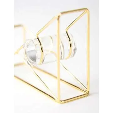 U Brands Desktop Tape Dispenser, Wire Metal, Gold - 898U06-48
