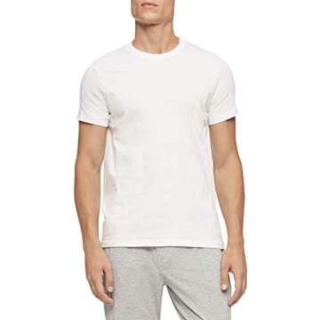 Calvin Klein mens 100% Cotton T-Shirt Packs 3 BLACK - SHORT SLEEVE CREWNECK M