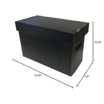 Max Pro SHORT Comic Storage Box - Jet Black - Holds Up to 175 Comics
