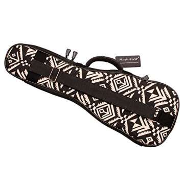 MUSIC FIRST Canvas Vintage Style Concert Ukulele Case - Aztec Design for 23/24 inch Instruments