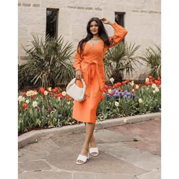 Burnt Orange Sweetheart Surplice Top by The Drop