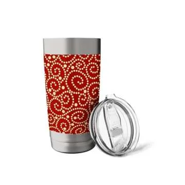 Elegant Red Dots Swirls Festive Chic Holiday Pattern Stainless Steel Insulated Tumbler