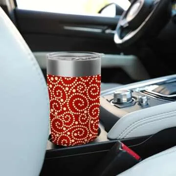 Elegant Red Dots Swirls Festive Chic Holiday Pattern Stainless Steel Insulated Tumbler