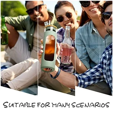 Kodrine 28oz Glass Water Bottle with Bamboo Lid