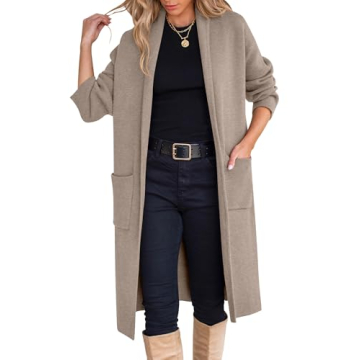 ANRABESS Women's Cardigan Long Sweater Oversized Open Front Knit Duster Coat 2024 Trendy Lady Fall C...