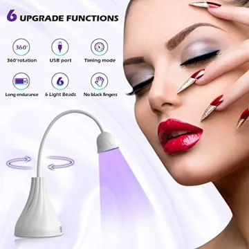 XSMNER Portable Mini Nail Dryer with 360° Rotatable Light