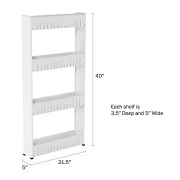 4-Tier Rolling Storage Cart for Home and Office Organization