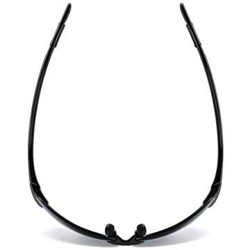 JULI Sports Sunglasses for Men Women Tr90 Rimless Frame for Running Fishing Golf Surf Driving(Black/Blue)