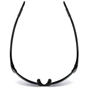 JULI Sports Sunglasses for Men Women Tr90 Rimless Frame for Running Fishing Golf Surf Driving(Black/Blue)