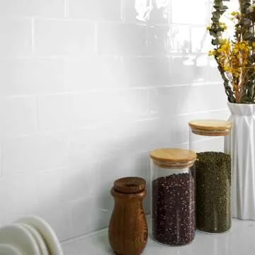 STICKGOO 10-Sheet Thicker Design Peel and Stick Subway Tile, Stick on Tiles Backsplash for Kitchen & Bathroom in White