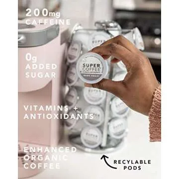 KITU SUPER COFFEE Pods, Energy & Immunity (2x Caffeine, Vitamins, Antioxidants) [Dark Roast] 32 Count | Keto Coffee Pods Compatible with Keurig 2.0 K-Cup Brewers