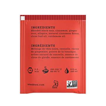 Stash Tea Chai Spice Black Tea, 6 Boxes with 20 Tea Bags Each (120 Tea Bags Total)