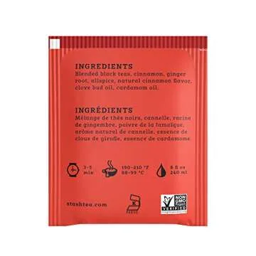 Stash Tea Chai Spice Black Tea, 6 Boxes with 20 Tea Bags Each (120 Tea Bags Total)