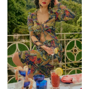 Stylish V Neck Ruffle Dress Summer Party Maxi Dress 2023