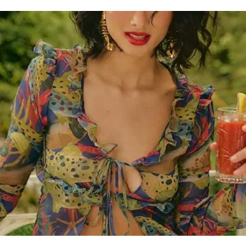 Stylish V Neck Ruffle Dress Summer Party Maxi Dress 2023