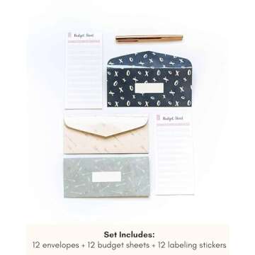 Lamare Cash Budget Envelopes for Cash System - Cash Envelopes for Budgeting - 12 Pcs Money Envelopes...
