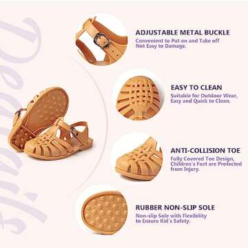KIDSUN Toddler Girls Jelly Sandals for Summer Fun
