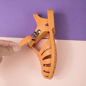 KIDSUN Toddler Girls Jelly Sandals for Summer Fun