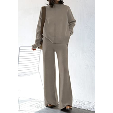 AOHITE Women's Knit Sweatsuit Stylish 2-Piece Set