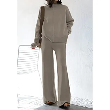 AOHITE Women's Knit Sweatsuit Stylish 2-Piece Set