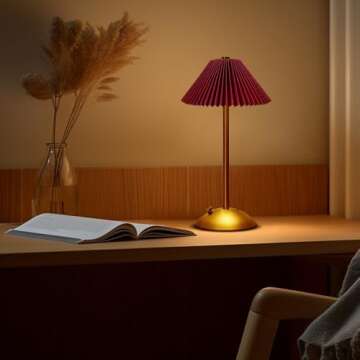 EJFOIEJ Portable LED Table Lamp - Touch Sensor | 3 Colors & Brightness for Cozy Moments