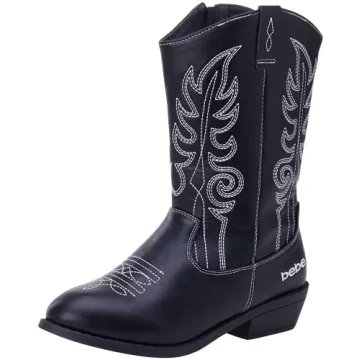 bebe Girls' Cowboy Boots - Classic Western Country Cowgirl Boots for Toddlers Little and Big Girls