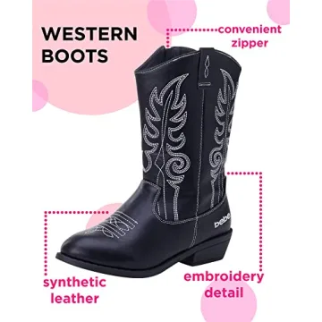 Bebe Girls' Cowboy Boots - Stylish Mid Calf Riding Shoes