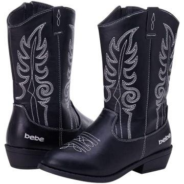 Bebe Girls' Cowboy Boots - Stylish Mid Calf Riding Shoes