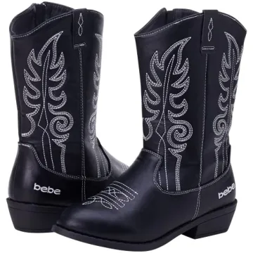 Bebe Girls' Cowboy Boots - Stylish Mid Calf Riding Shoes