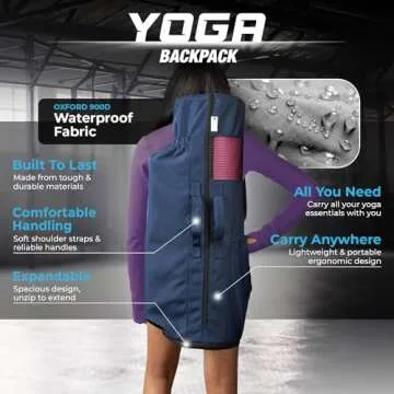 MAGNILAY Yoga Mat Bag - for Women and Men, Yoga Bag with Pockets and Adjustable Strap, Yoga Mat Carrier, Fits Mats Blocks and Yoga Accessories for Workouts, (32”L x 9” Diameter)