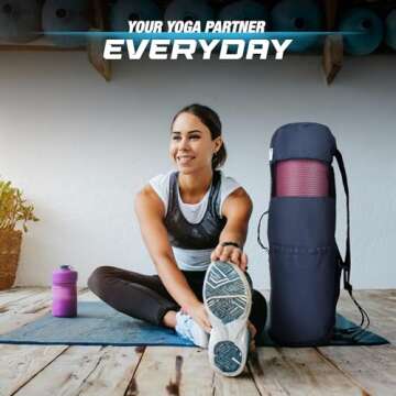MAGNILAY Yoga Mat Bag - for Women and Men, Yoga Bag with Pockets and Adjustable Strap, Yoga Mat Carrier, Fits Mats Blocks and Yoga Accessories for Workouts, (32”L x 9” Diameter)