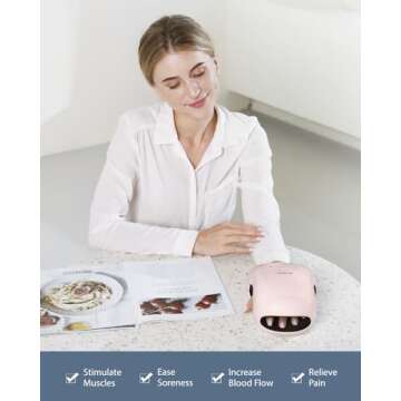 CINCOM Hand Massager - Cordless Hand Massager with Heat and Compression for Arthritis and Carpal Tunnel(FSA or HSA Eligible) (Pink)