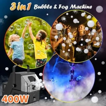 Wisdomlit 3-in-1 Bubble Fog Machine with Remote Control