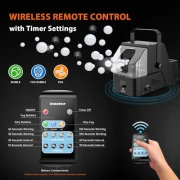 Wisdomlit 3-in-1 Bubble Fog Machine with Remote Control