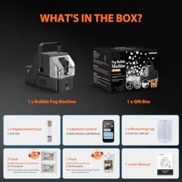 Wisdomlit 3-in-1 Bubble Fog Machine with Remote Control